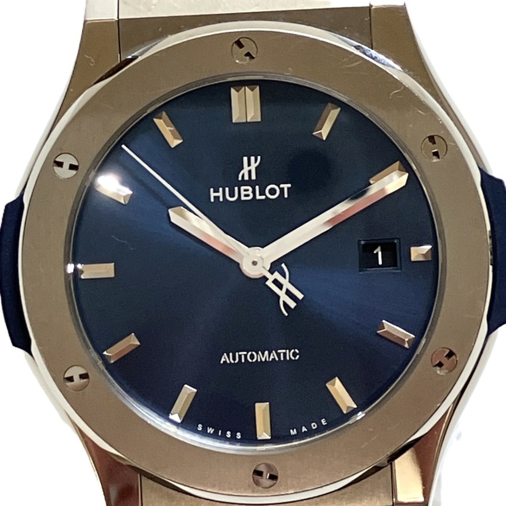 Hublot Classic Fusion wristwatch, total weight 81.0g, titanium, genuine leath... - Picture 4 of 9